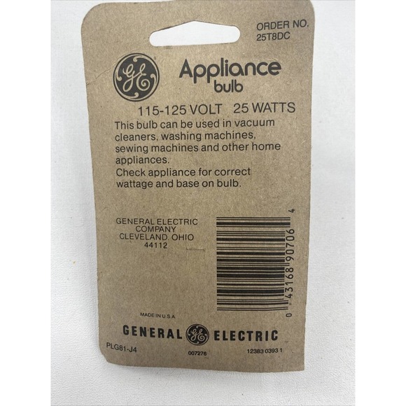 GE 25w Appliance Light Bulb double contact Bayonet Base 25T8 DC T8 - Picture 2 of 7